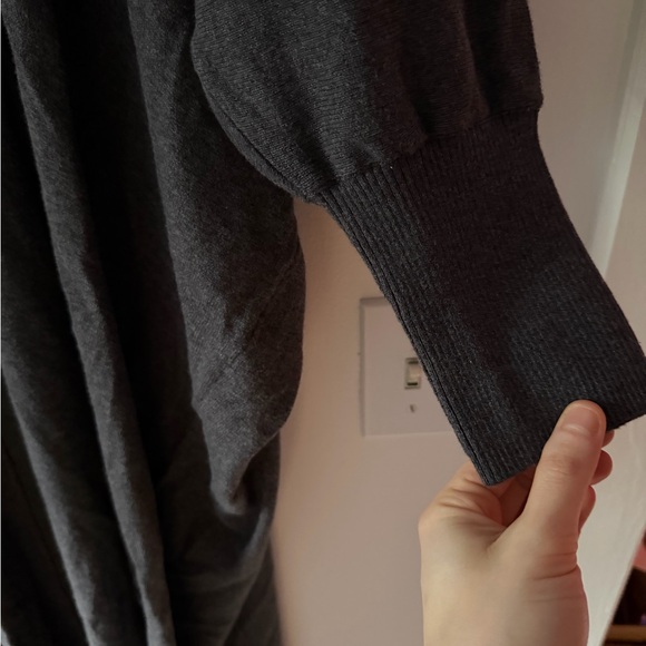 Mersea Chelsea Kimono on Inkwell Charcoal Grey One Size Open Front Cardigan - Picture 9 of 15